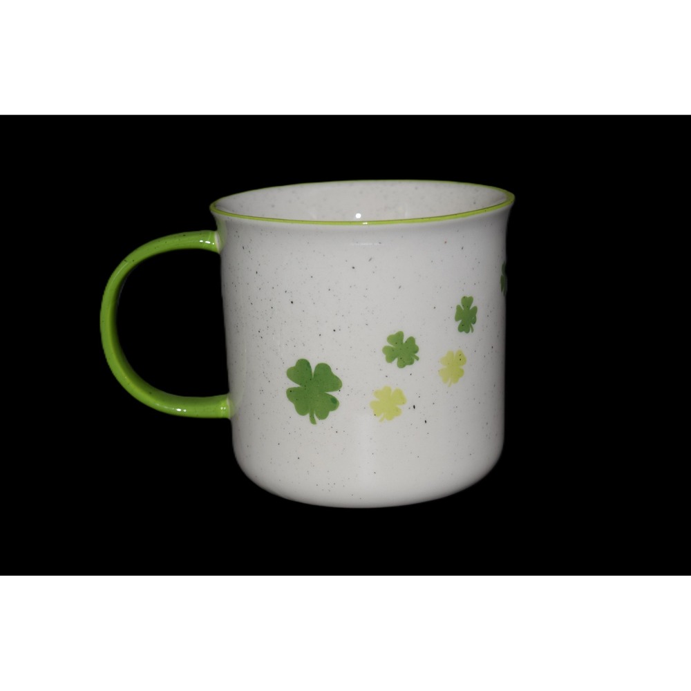 LANG Design Group St Patricks Day Bicycle Shamrock Coffee Mug White Green Good